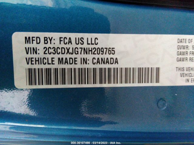 2C3CDXJG7NH209765 Dodge Charger Sxt