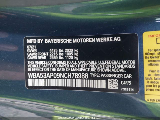 WBA53AP09NCH78988 BMW 4 Series 430i