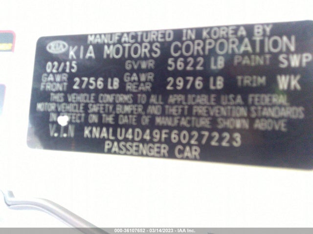 2015 Kia K900, VIN: KNALU4D49F6027223