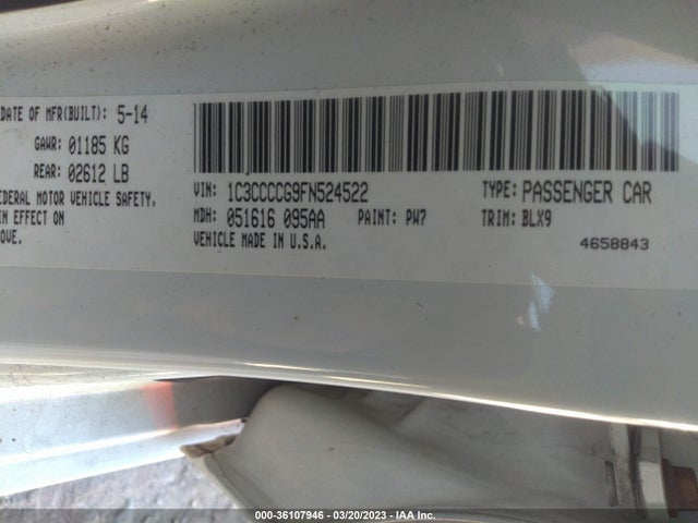 1C3CCCCG9FN524522 Chrysler 200 C