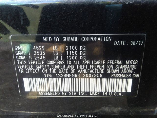 4S3BNEN66J3007958 Subaru Legacy Limited