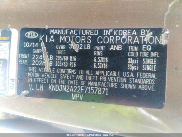 KNDJN2A22F7157871 KIA Soul Base