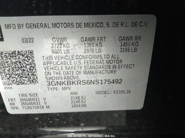2022 Chevrolet Blazer, VIN: 3GNKBKRS6NS175492