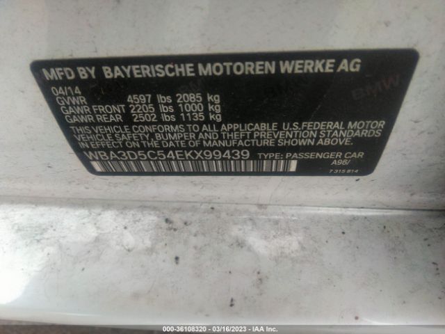 WBA3D5C54EKX99439 BMW 3 Series 328d Xdrive