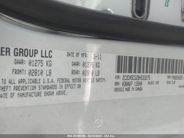 Chrysler 300 Limited 2011 2C3CA5CG2BH533275 Image 10