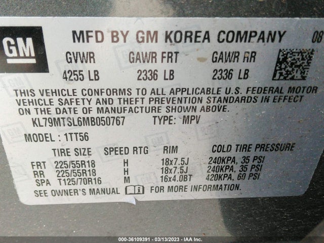 Chevrolet Trailblazer Rs 2021 KL79MTSL6MB050767 Image 9