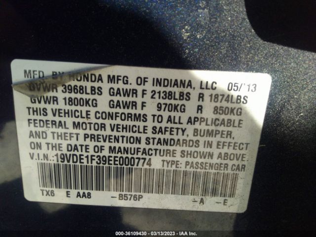 19VDE1F39EE000774 Acura ILX