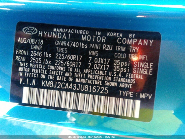 Hyundai TUCSON SE 2018 KM8J2CA43JU816725 Image 9