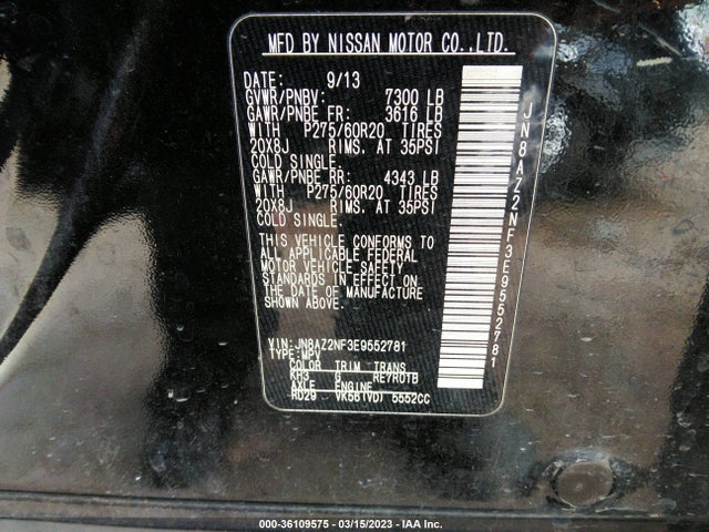 Infiniti QX80 2014 JN8AZ2NF3E9552781 Image 9