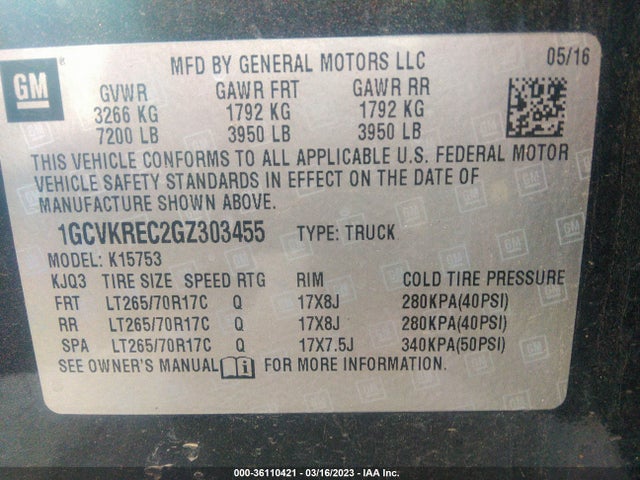 Chevrolet Silverado 1500 Lt 2016 1GCVKREC2GZ303455 Image 10