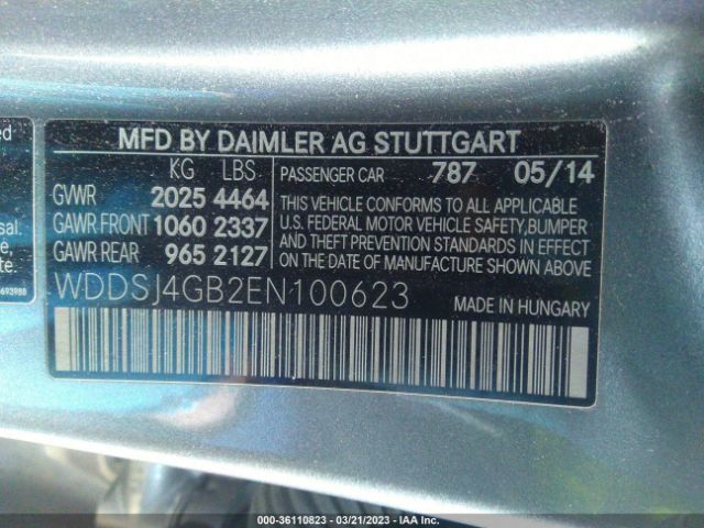 WDDSJ4GB2EN100623 Mercedes-Benz Cla-class Cla 250