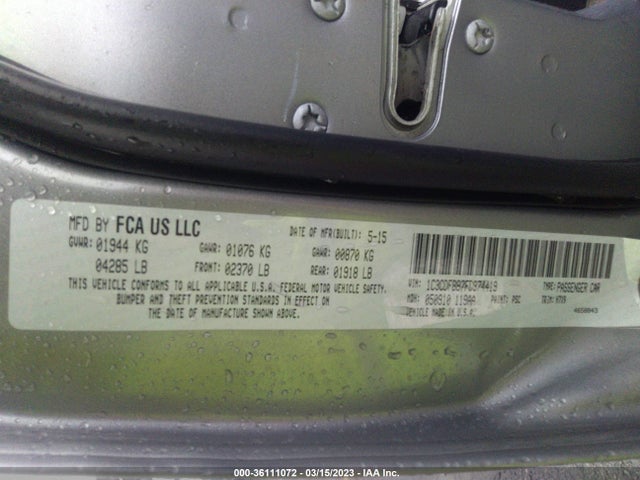 Dodge DART SXT 2015 1C3CDFBB7FD374419 Image 9