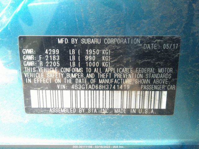 4S3GTAD68H3741419 Subaru Impreza Premium