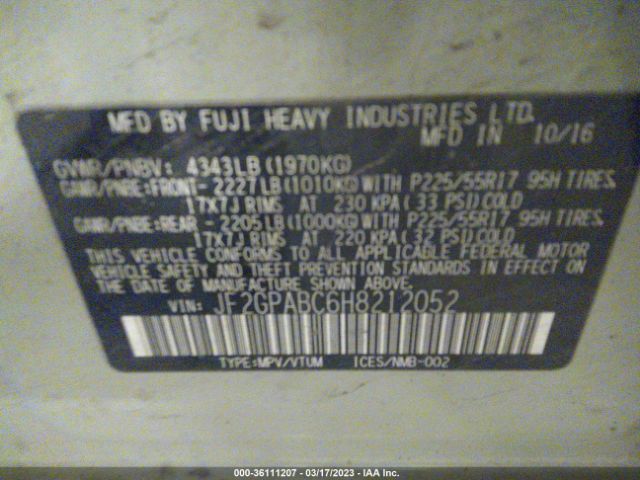 JF2GPABC6H8212052 Subaru Crosstrek Premium