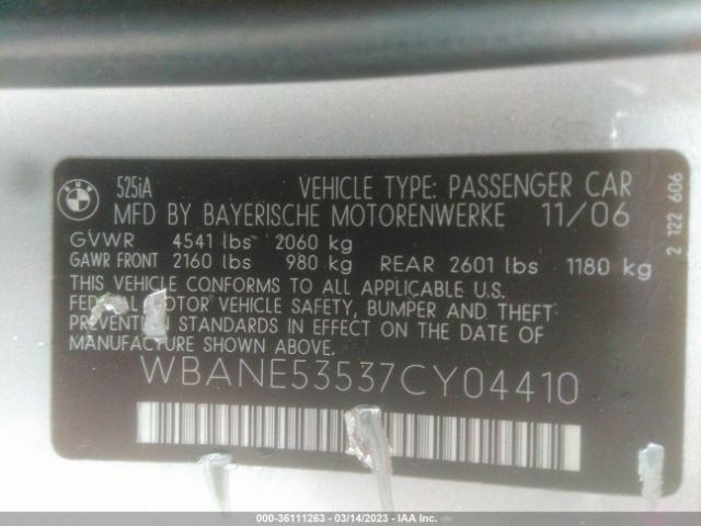 WBANE53537CY04410 BMW 5 Series 525i