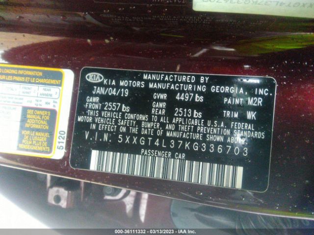 5XXGT4L37KG336703 KIA Optima Lx