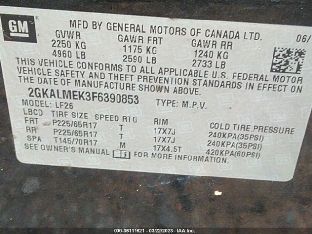 2GKALMEK3F6390853 GMC Terrain Sle
