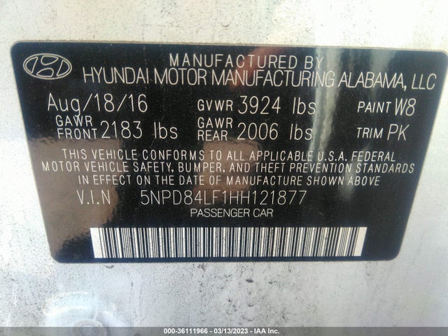 Hyundai ELANTRA SE 2017 5NPD84LF1HH121877 Image 11