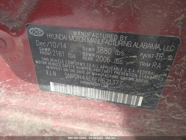 Hyundai ELANTRA SE 2015 5NPDH4AE6FH621377 Image 10