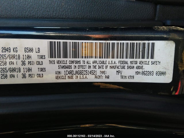Dodge Durango Sxt 2014 1C4RDJAG6EC514521 Image 9