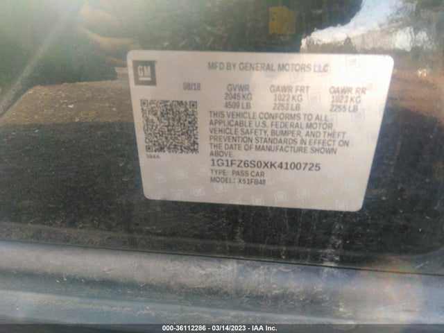 Chevrolet BOLT EV 2019 1G1FZ6S0XK4100725 Image 11