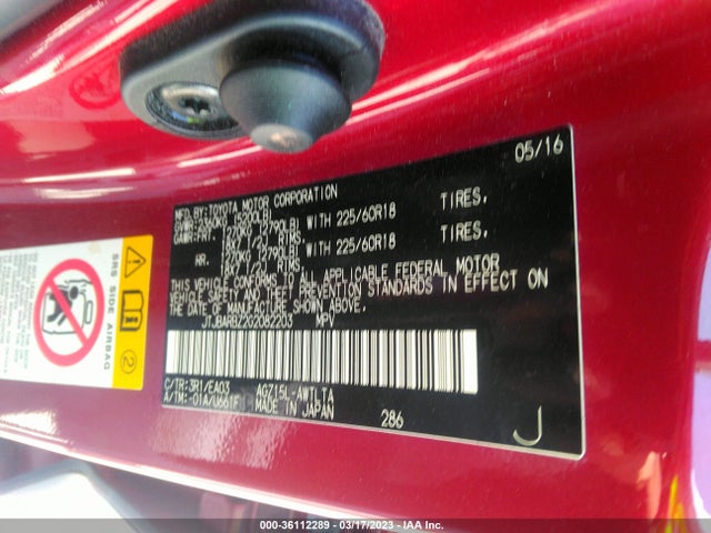 JTJBARBZ2G2082203 Lexus NX 200T
