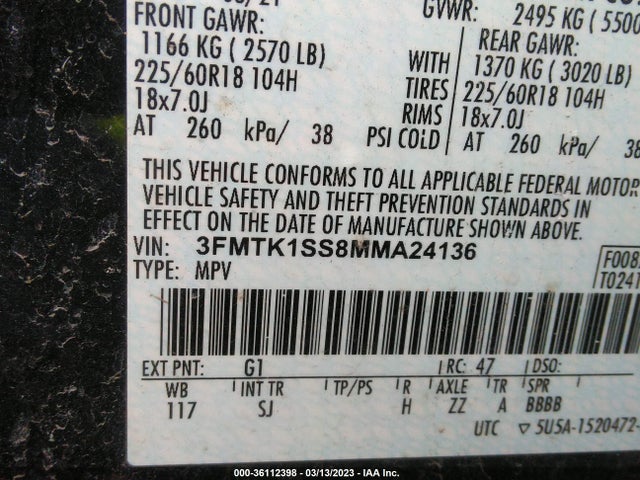 2021 Ford Mustang, VIN: 3FMTK1SS8MMA24136
