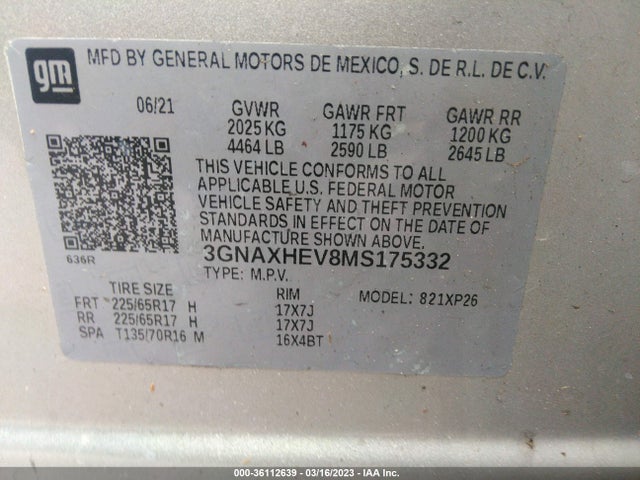 Chevrolet EQUINOX LS 2021 3GNAXHEV8MS175332 Image 9