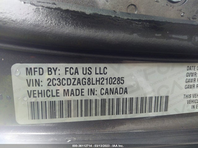 Dodge Challenger Sxt 2020 2C3CDZAG8LH210285 Image 9