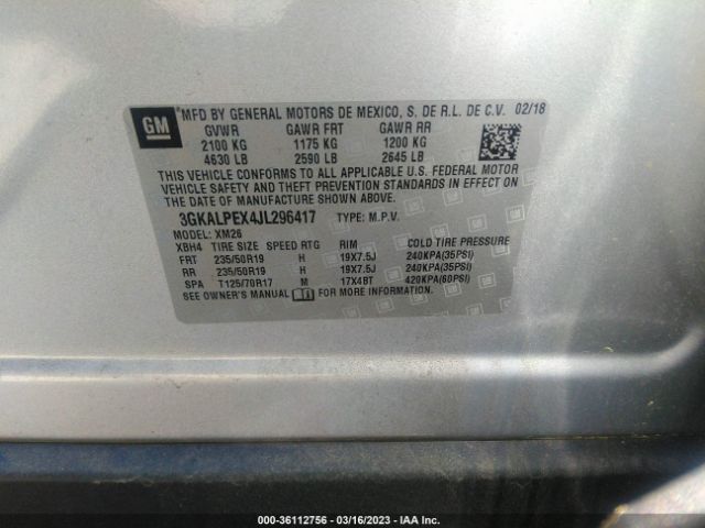3GKALPEX4JL296417 GMC Terrain Slt