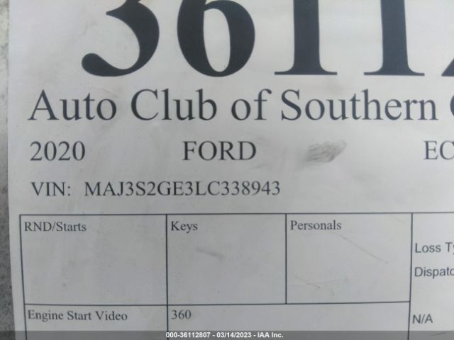 MAJ3S2GE3LC338943 Ford Ecosport Se