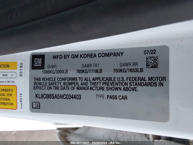 Chevrolet SPARK LS 2022 KL8CB6SA5NC034403 Image 9