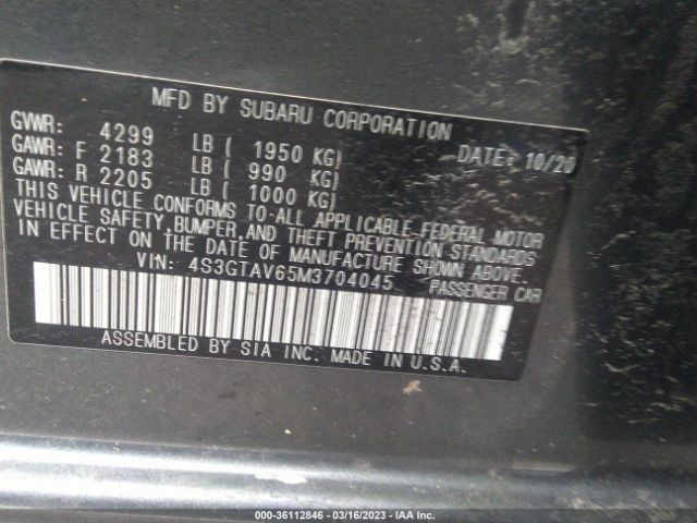 4S3GTAV65M3704045 Subaru Impreza Premium