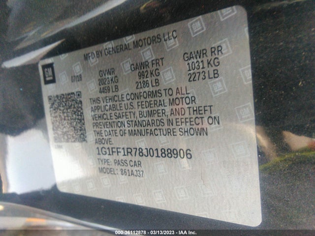 Chevrolet Camaro 1ss 2018 1G1FF1R78J0188906 Image 10
