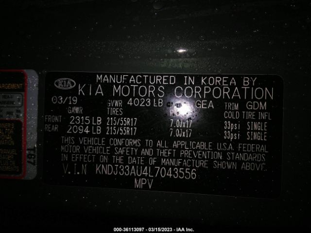 KNDJ33AU4L7043556 KIA SOUL EX