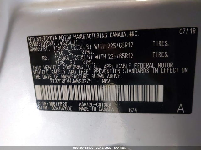 Toyota RAV4 LE 2018 2T3ZFREV4JW490275 Image 9