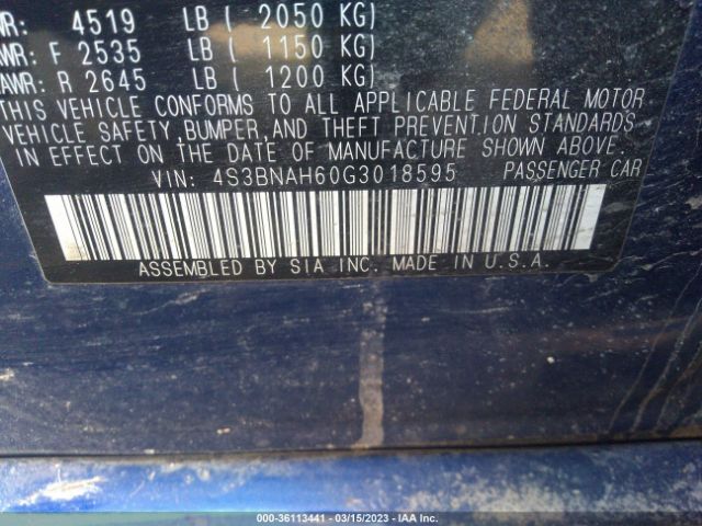 4S3BNAH60G3018595 Subaru Legacy 2.5i Premium