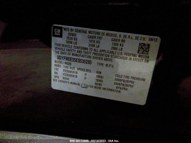 2014 Cadillac SRX, VIN: 3GYFNEE35ES536285