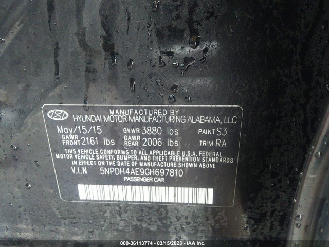 Hyundai ELANTRA SE 2016 5NPDH4AE9GH697810 Image 10