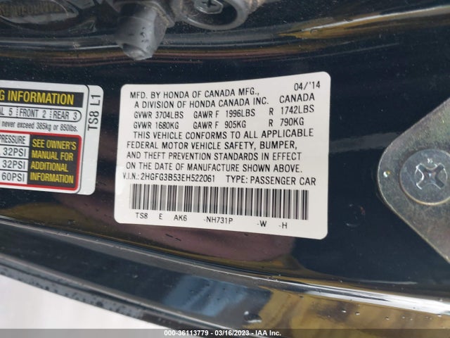 Honda Civic Coupe Lx 2014 2HGFG3B53EH522061 Image 11