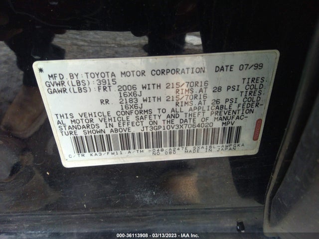 Toyota RAV4 1999 JT3GP10V3X7064020 Image 10