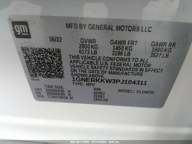Chevrolet Traverse Premier 2023 1GNERKKW3PJ104311 Image 10