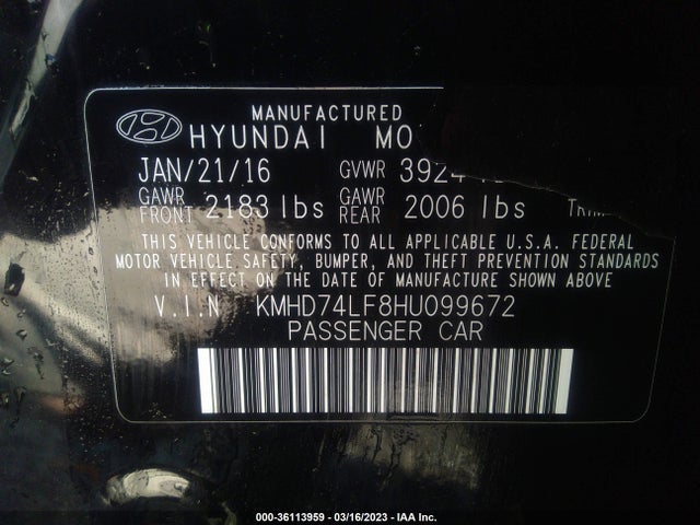 Hyundai ELANTRA SE 2017 KMHD74LF8HU099672 Image 10