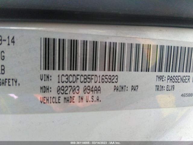 1C3CDFCB5FD165923 Dodge Dart Limited