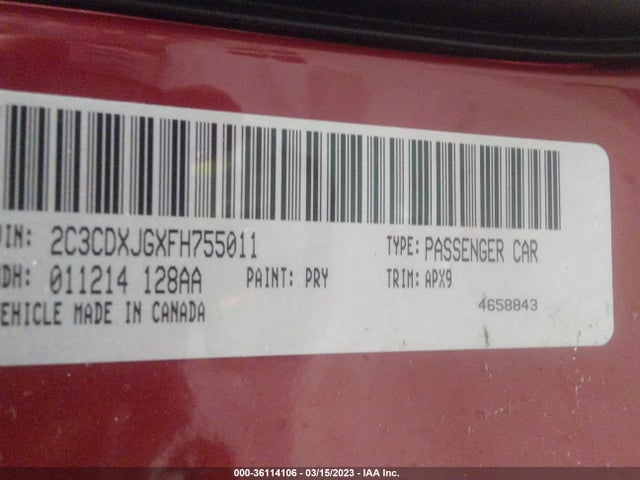 Dodge Charger Sxt 2015 2C3CDXJGXFH755011 Image 9