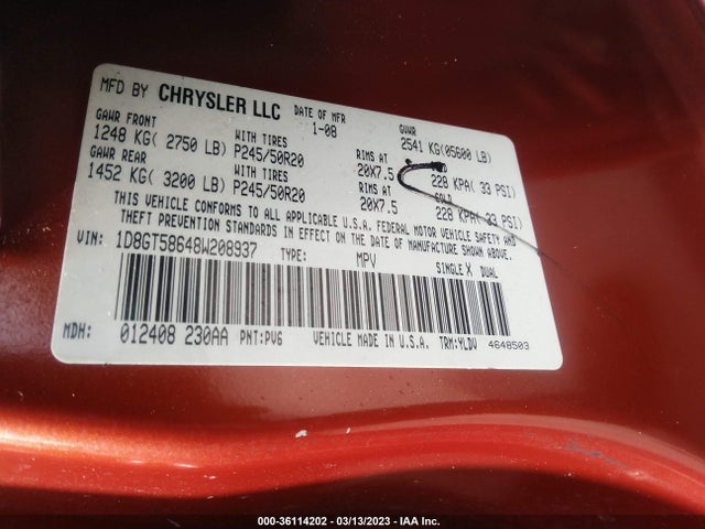 Dodge NITRO R/T 2008 1D8GT58648W208937 Image 10