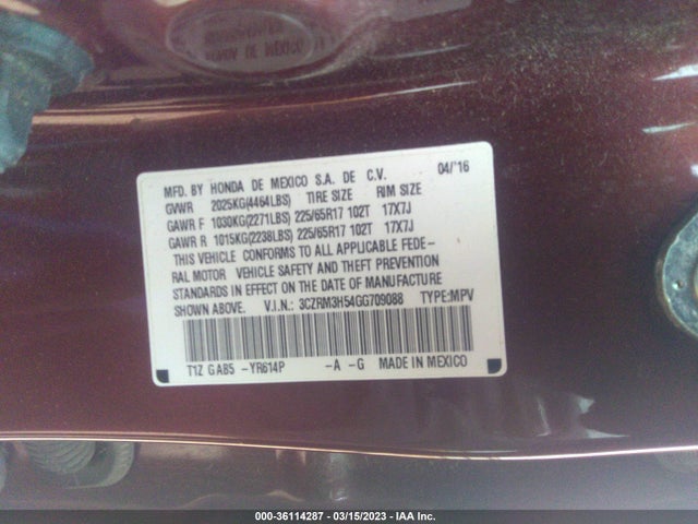 Honda CR-V EX 2016 3CZRM3H54GG709088 Image 11