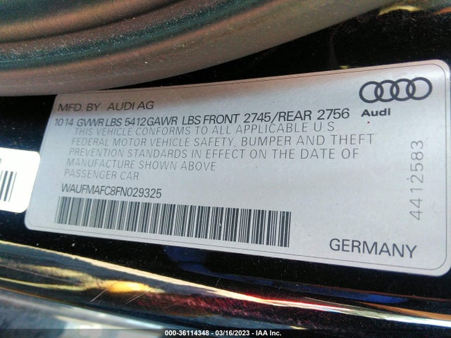 Audi A6 3.0l Tdi Premium Plus 2015 WAUFMAFC8FN029325 Image 9