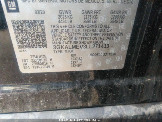 3GKALMEV3LL271413 GMC Terrain Sle