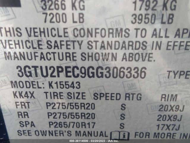 3GTU2PEC9GG306336 GMC Sierra 1500 Denali